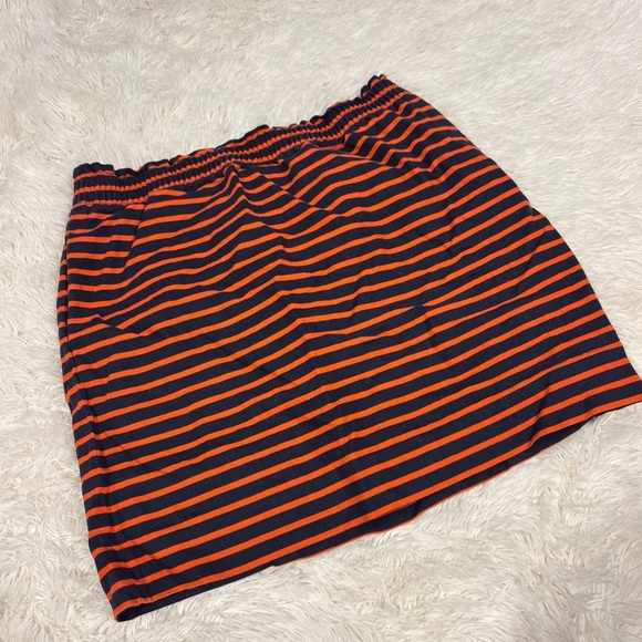 J. Crew Red Blue Striped Elastic Waist Skirt woman’s Size 10 - Picture 1 of 9